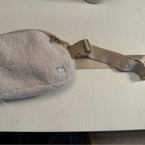 LOLE cream and tan Fleece Crossbody Bag